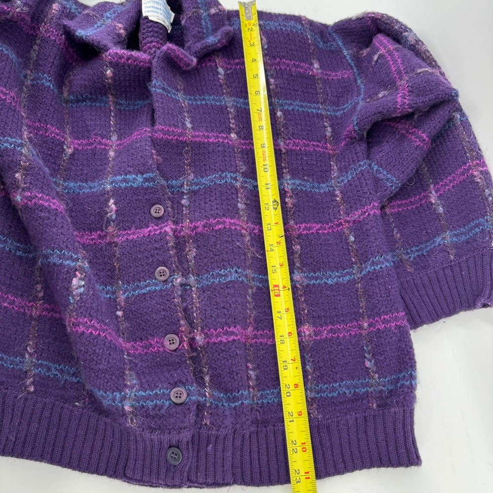 VTG Country Sophisticates Pendleton Plaid Wool Blend‎ Grandma Retro Cardigan - Picture 9 of 13